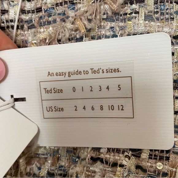 NWT TED BAKER LONDON 
Renata Tweed-Effect Fray-Detail Woven Boucle Jacket - Picture 16 of 16